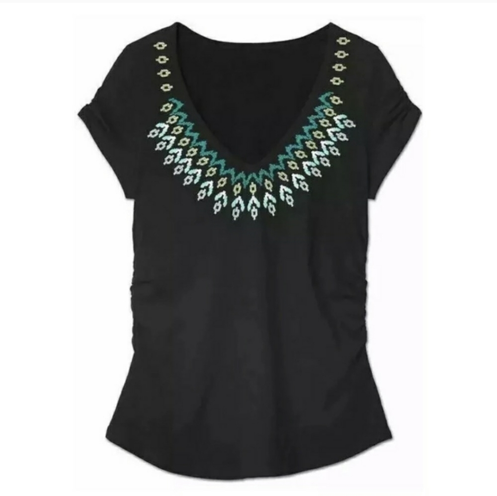 Athleta Tahoe Tee embroidered top size S